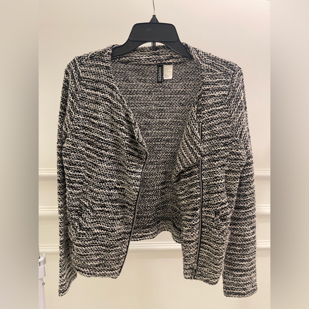 H&M Black and White Cardigan Sweater